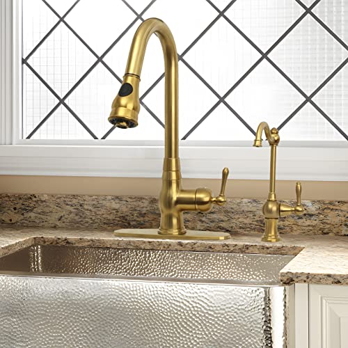 Akicon Brass Body Kitchen Faucet - 100% Drinking Water, Fits Most RO Units or Filtration Systems, Non-Air Gap, Cold Water Only (Brushed Gold) - Image 3