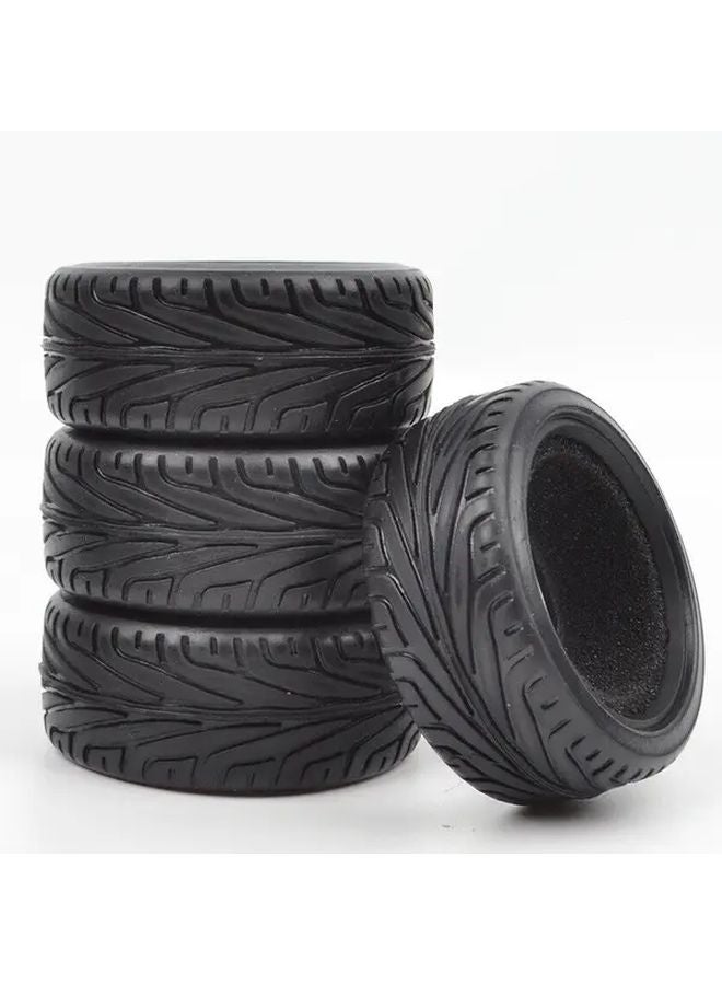 4pcs HOBBYCORKI RC Soft Rubber Tires 65mm OD 12mm Thick Black Red Stitching Model 6600072 - Image 2