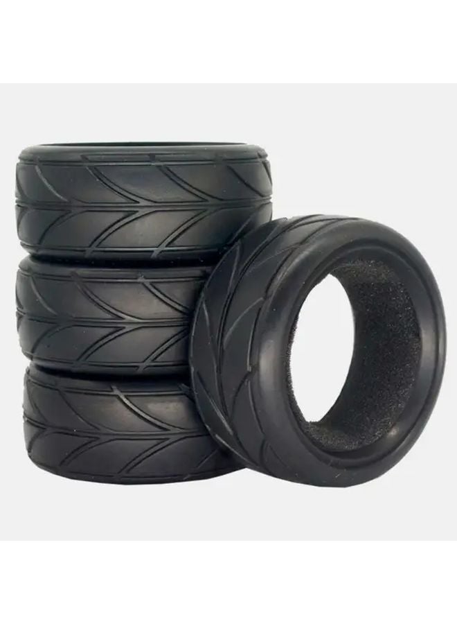 4pcs HOBBYCORKI RC Soft Rubber Tires 65mm OD 12mm Thick Black Red Stitching Model 6600072 - Image 1