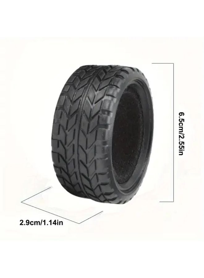 4pcs HOBBYCORKI RC Soft Rubber Tires 65mm OD 12mm Thick Black Red Stitching Model 6600072 - Image 4