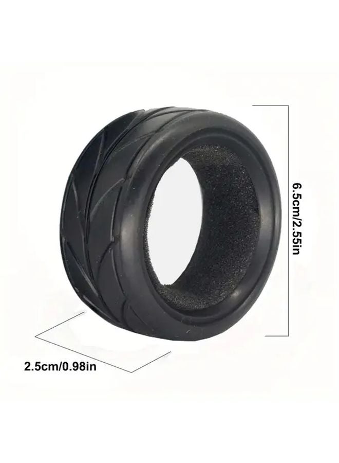 4pcs HOBBYCORKI RC Soft Rubber Tires 65mm OD 12mm Thick Black Red Stitching Model 6600072 - Image 5