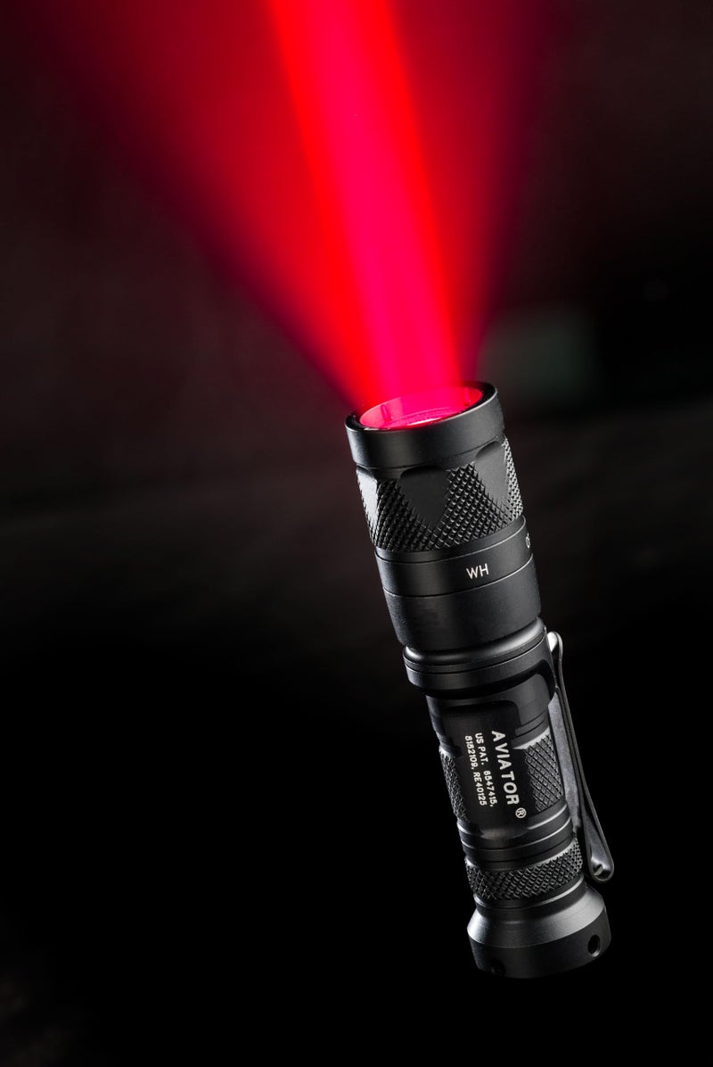 SureFire Aviator Flashlights with Dual Output Multi-Spectrum LED, White/Red (Aviator-RD) - Image 2