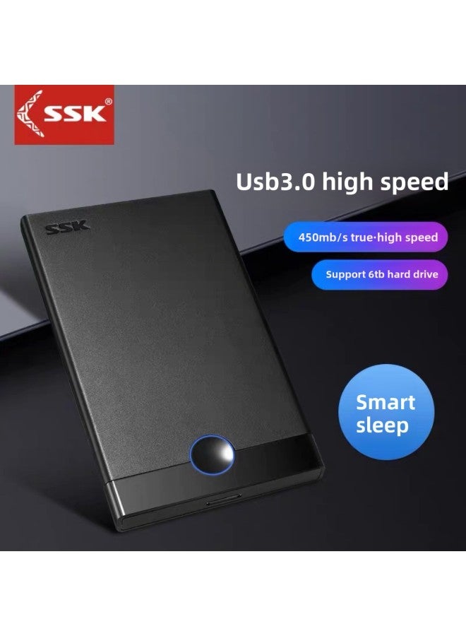 SSK Biao Wang SHE090 High Speed USB3.0 Mobile Hard Disk Box Notebook 2.5 Mechanical Solid State Hard Disk Box-Color:Black