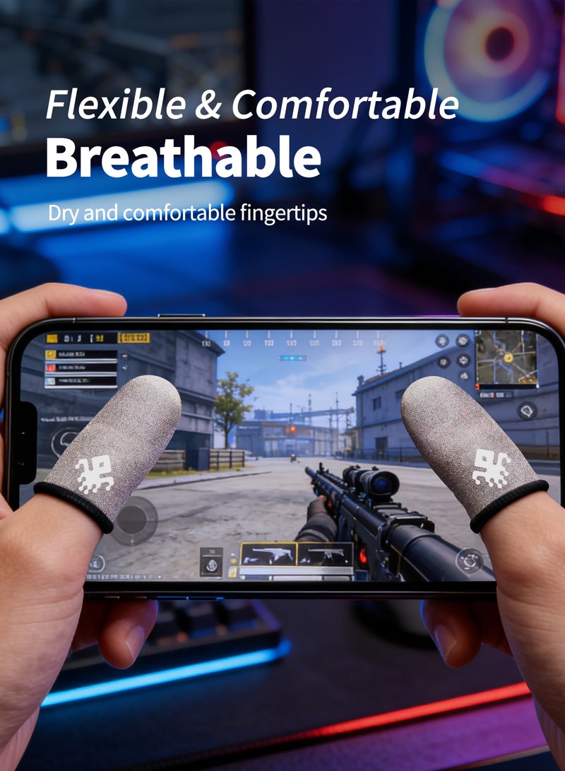 بيكسنست 4 قطعة من كمامات الأصابع لـ PUBG Mobile، مزودة بحجرة من الألومينيوم المعدني المحمولة، أكثر حساسية ومقاومة للعرق. مناسبة لألعاب PUBG/Fortnite/Call of Duty/Rule of Survival وغيرها من الألعاب - Image 4