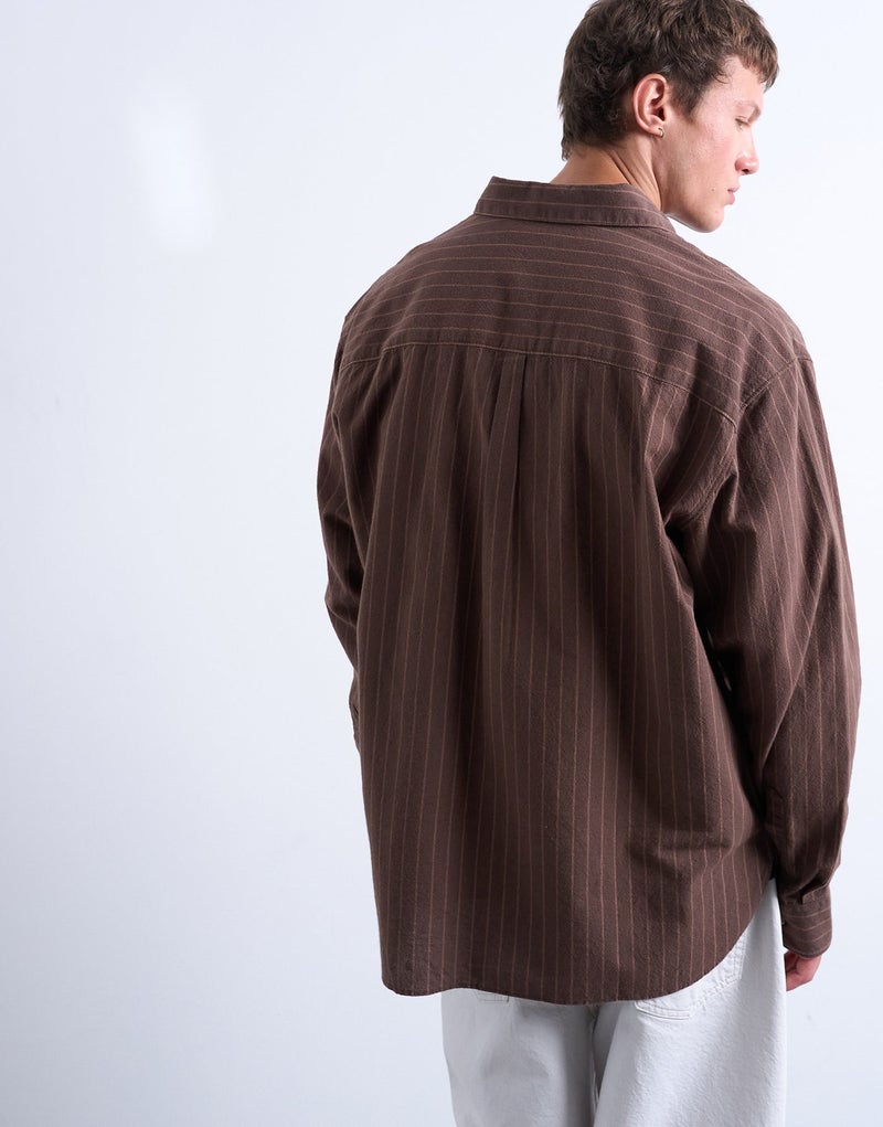 TOPMAN Long Sleeve Washed Stripe Shirt - Image 2