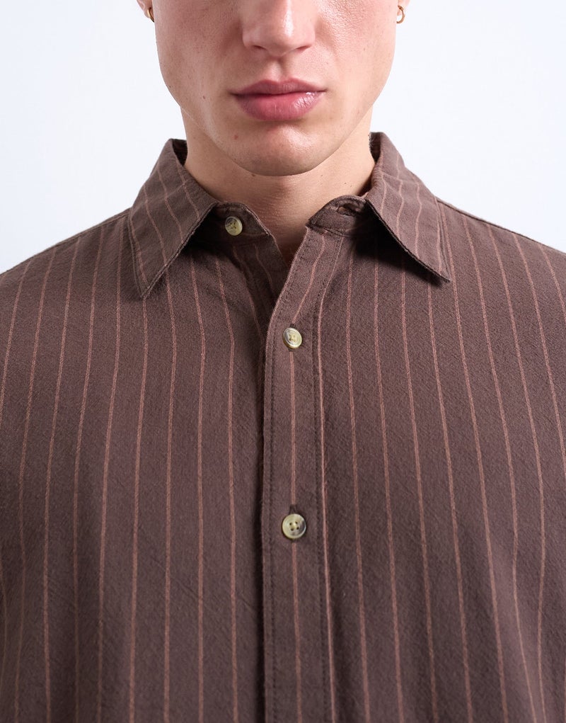 TOPMAN Long Sleeve Washed Stripe Shirt - Image 4