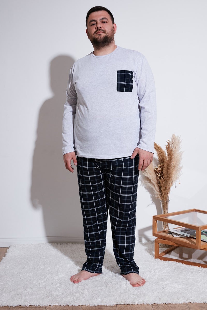 Buratti Cotton Regular Fit Plus Size Pajama Set Men's Pajama Set 6572001B  - Image 1