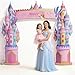 EARTHSON 7 Ft x 75 Ft Extra Large Cardboard Castle Playhouse Pink Girl Birthday Cardboard Fort Castle Royal Cutout Princess Party Decorations Perfect for School Parties and Celebrations - Image 2