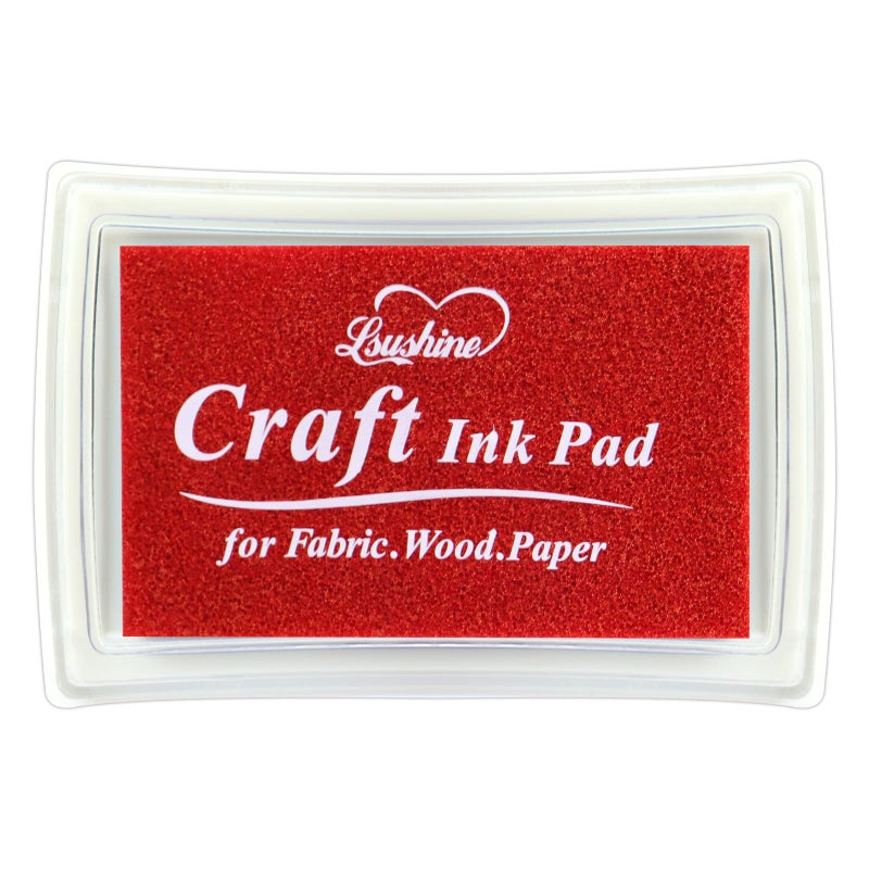 Lsushine Craft Ink Pad for Rubber Stamps Paper Wooden Fabric Scrapbooking NonToxic Finger Ink Pads for Kids Red - Image 3