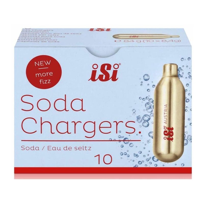 iSi North America CO2 Soda Siphon Chargers, 8.4g Carbon Dioxide - Compatible with Classic SodaMaker & Stainless Steel Soda Siphon, Recyclable Gold Cartridges, Made in Austria (100-Piece) - Image 2