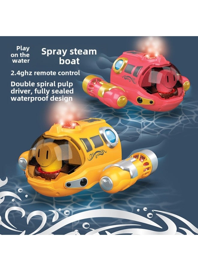 Remote Control Steamboat Boat Toy Can Be Launched Electric Water Yacht Children Baby Boy Girl Child Birthday Free Shipping-Color:Yellow  - Image 2