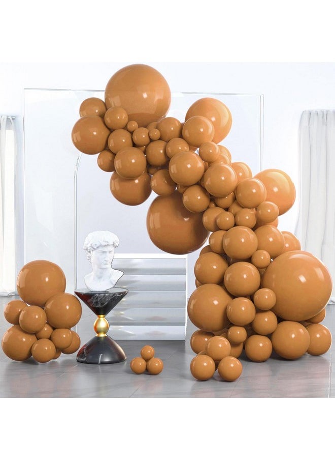 PartyWoo Caramel Brown Balloons, 85 Pcs Boho Brown Balloons Different Sizes Pack Of 18 Inch 12 Inch 10 Inch 5 Inch Matte Brown Balloons For Balloon Garland Balloon Arch As Party Decorations, Brown-F10  - Image 1