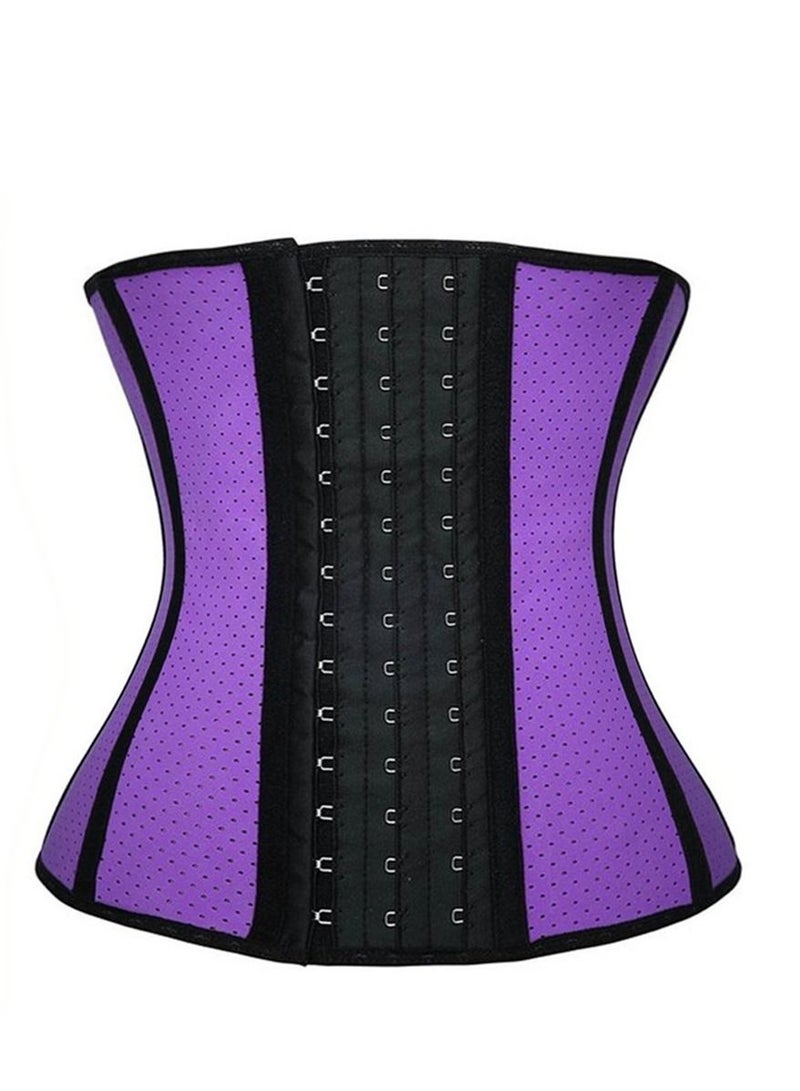 Loquat Mesh Steel Bone Belt Corset Purple  - Image 1