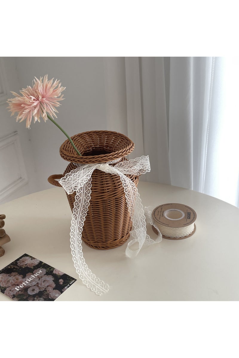 PEI  AN Korean-Style Lace Trim Ribbon – Elegant Floral Gift Wrap, Cake Decor  Bouquet Tying (Delicate Cut-Out Design) - Image 2