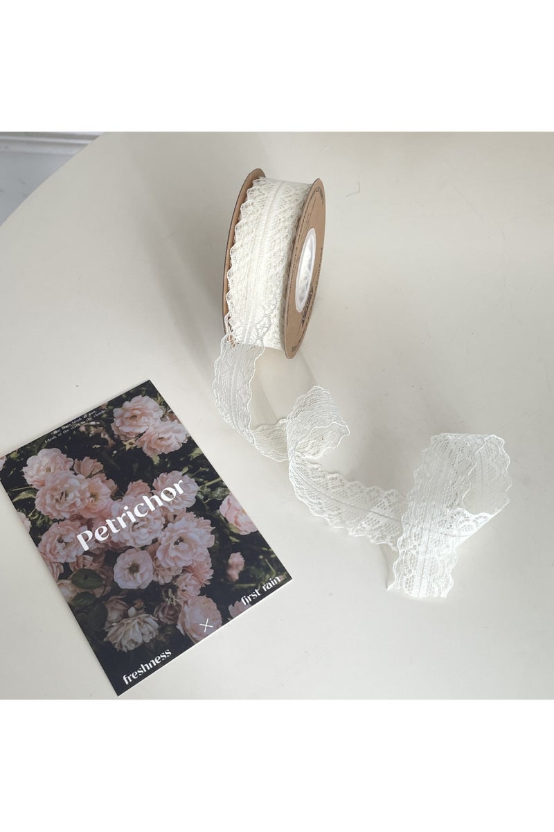 PEI  AN Korean-Style Lace Trim Ribbon – Elegant Floral Gift Wrap, Cake Decor  Bouquet Tying (Delicate Cut-Out Design) - Image 1