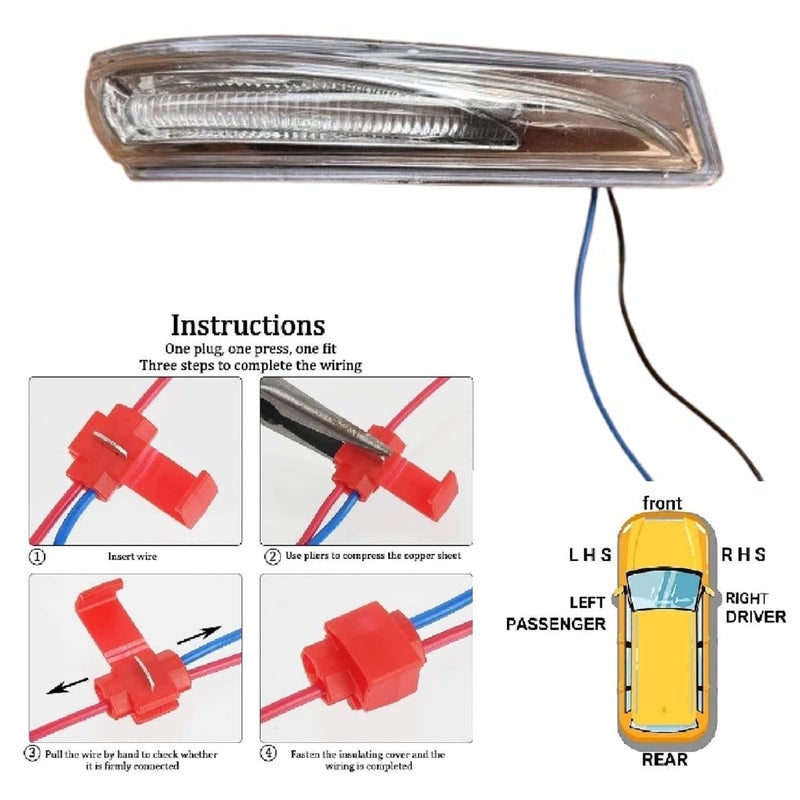 STYCARO Side Mirror Indicator Lamp Light compatible with Hyundai Verna Fluidic 2ND GEN 2011-2016 Model -Yellow with Scotch Lock (RIGHT DRIVER SIDE) - Image 3