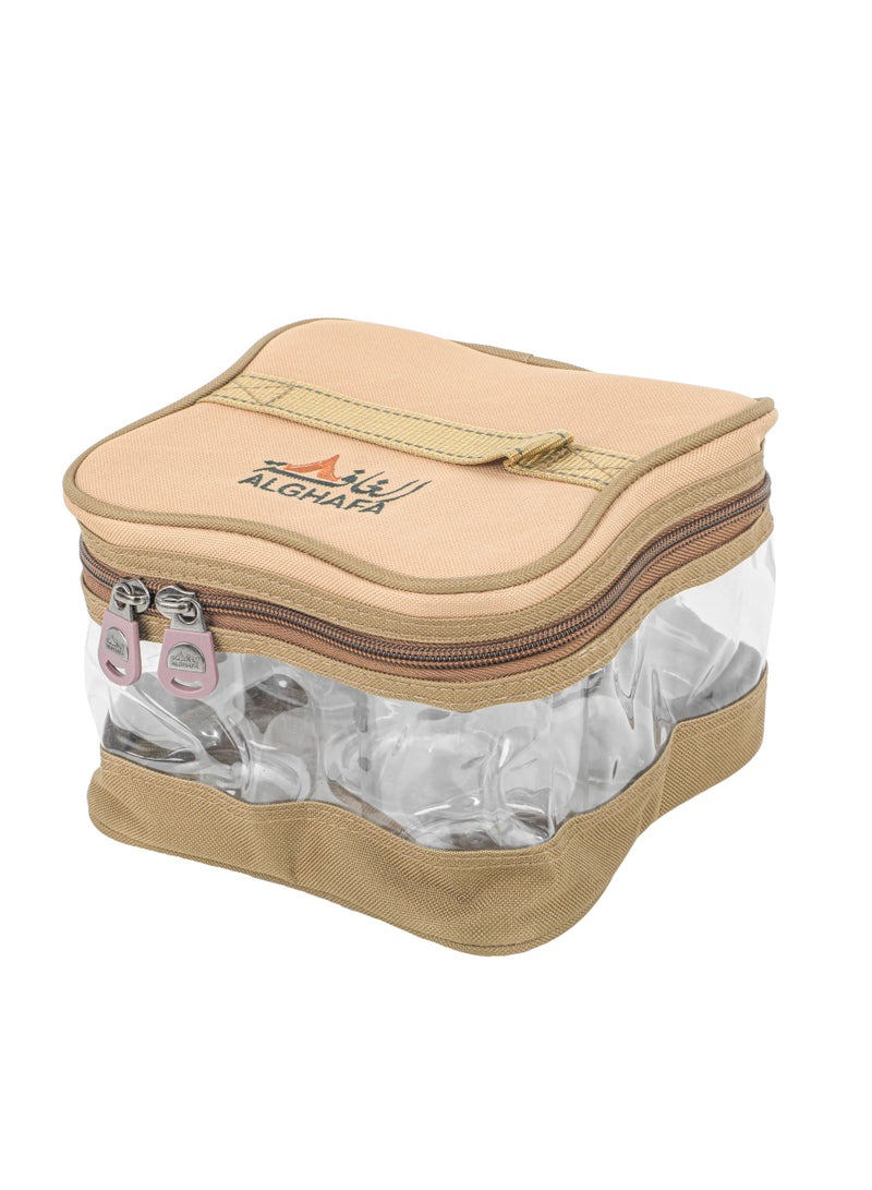 الغافة شنطة علب بهارات ,عدد 5قطع  , سعة 450 ملي, لون كاكي , من  الغافة - Image 3