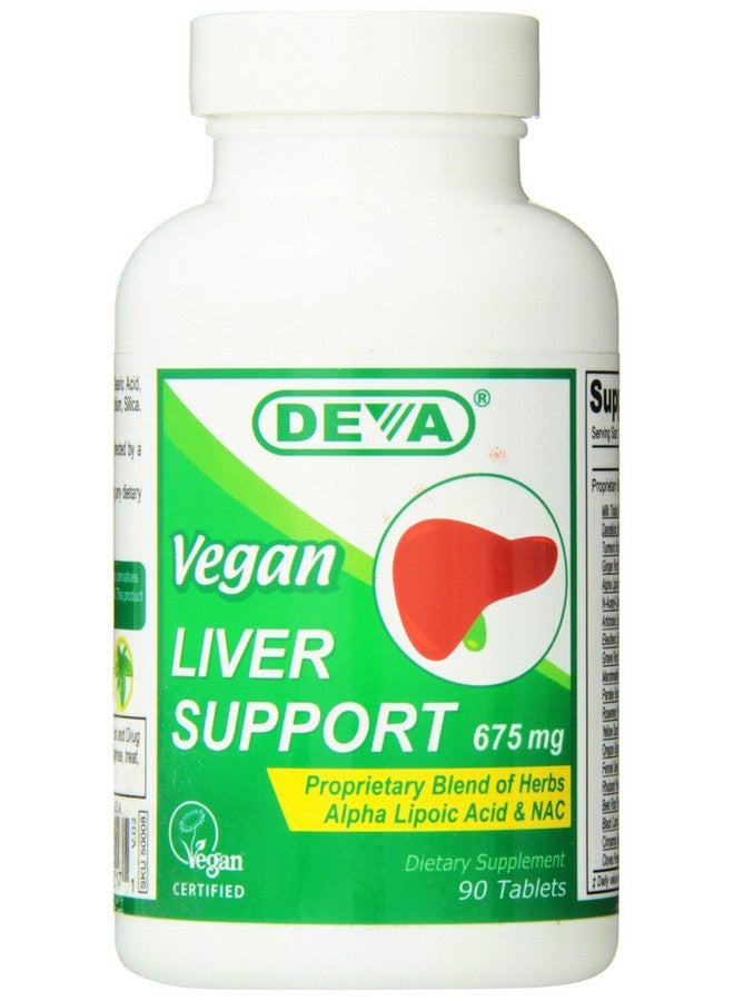 Deva Nutrition Vegetarian Supplements: Deva Nutrition Vegan Liver Support 675 Mg 90 Tablets - Image 1