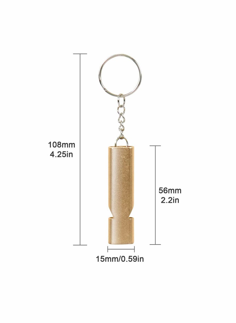 كاست ويف صفارة الطوارئ KASTWAVE ، صفارة النجاة المعدنية ، صفارات الأمان ذات الأنابيب المزدوجة للقوارب في الهواء الطلق والتخييم والتنزه والصيد وتدريب الكلاب (4 قطع فضية وذهبية) - Image 2