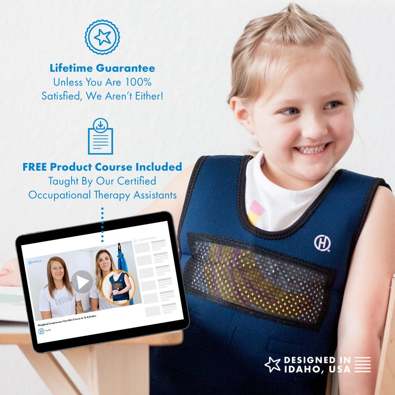 Harkla Weighted Vest for Kids - Neoprene Compression Vest - Ages 10 and Above - Adjustable Kids Weighted Vest with 2lb Weight - Breathable and Washable Compression Vest - Large - Image 5