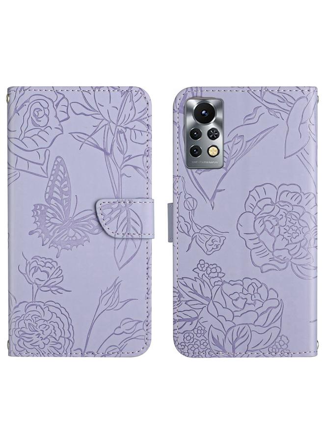 زبون جراب لهاتف Infinix Note 11 Pro HT03 مصنوع من الجلد المرن المنقوش بنقشة الفراشة - Image 1