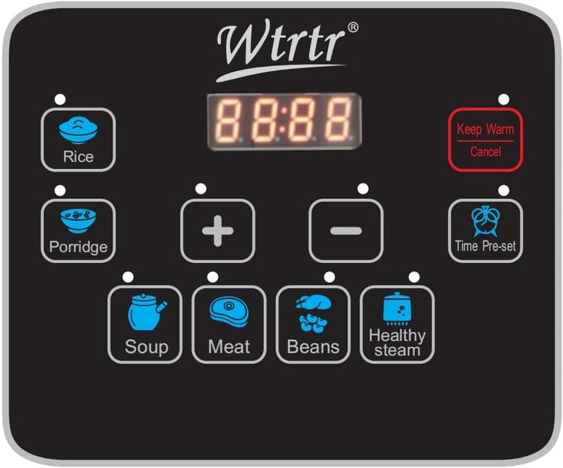 Wtrtr 7 L stainless steel electric pressure cooker, 1500W,Slow, Rice Cooker, Yogurt, Cake Maker,Steamer and Warmer, Silver.egg cooker egg Cooker WTR-7008 - Image 2