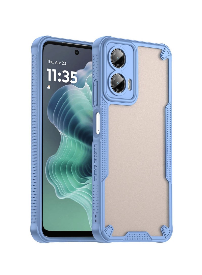 for Motorola G35 5G Case Cover, Armor of Brushed Comfortable Oil Waterproof TPU+PC Soft Semi-translucentmatte Feel Cell Phone Protective Case for Motorola G35 5G, Blue - Image 1