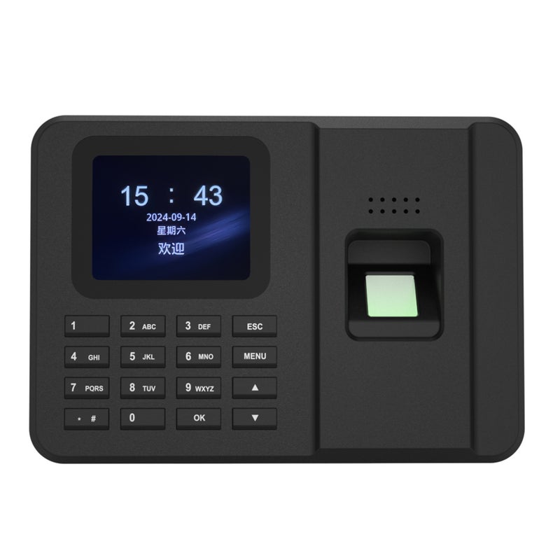 T700 Fingerprint Time Attendance Machine Fingerprint Recognition Time Clock Fingerprint Check-in Report Time Attendance Machine 2.4-inch LCD Colour Display USB Drive Export Excel Reports USB Drive Included - Image 1