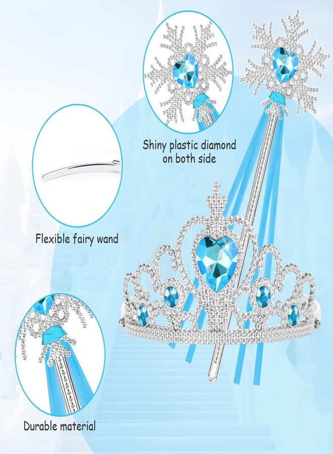 Vicloon 2PCS Princess Crown and Wands, Princess Dress Up Accessories for Little Girls, Princess Tiara Jewelry Toy for 3-6 Girl Christmas Birthday Cosplay Crown - Image 3