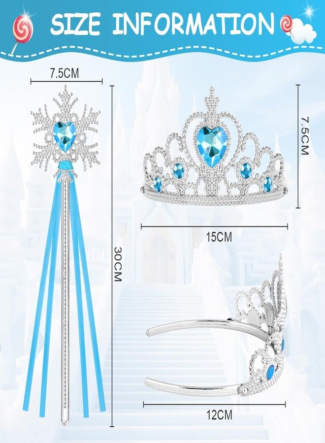 Vicloon 2PCS Princess Crown and Wands, Princess Dress Up Accessories for Little Girls, Princess Tiara Jewelry Toy for 3-6 Girl Christmas Birthday Cosplay Crown - Image 2