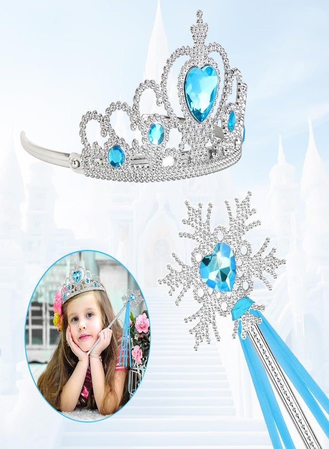 Vicloon 2PCS Princess Crown and Wands, Princess Dress Up Accessories for Little Girls, Princess Tiara Jewelry Toy for 3-6 Girl Christmas Birthday Cosplay Crown - Image 5