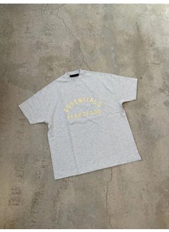 FOG ESSENTIALS Curved Print Heavyweight Tee light wheat ash