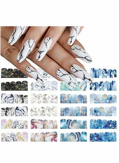 12 Sheets, Nail Stickers, Marble Nail Art Stickers Water Transfer Nail Decals Full Wraps Gradient Acrylic Nail Kits for Women Kids Girls Manicure Decoration Accessories Supplies