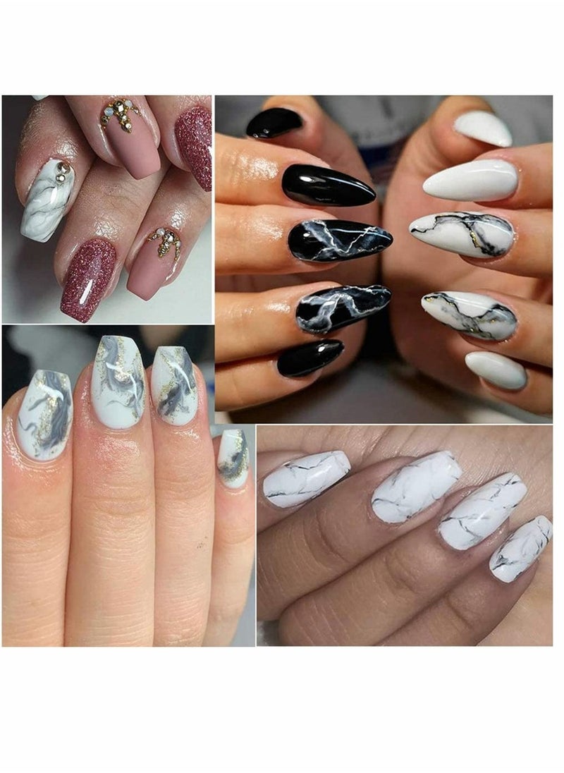 SYOSI - 12 Sheets, Nail Stickers, Marble Nail Art Stickers Water Transfer Nail Decals Full Wraps Gradient Acrylic Nail Kits for Women Kids Girls Manicure Decoration Accessories Supplies - Image 1