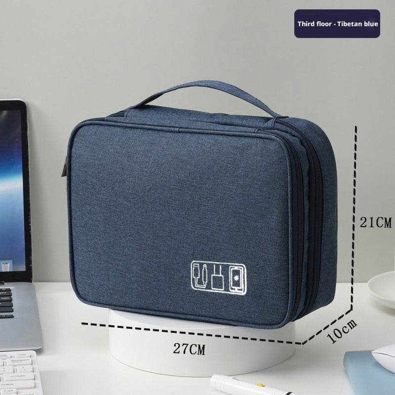3-Layer Cable Organizer Pouch Travel Essential Large Capacity - Image 3