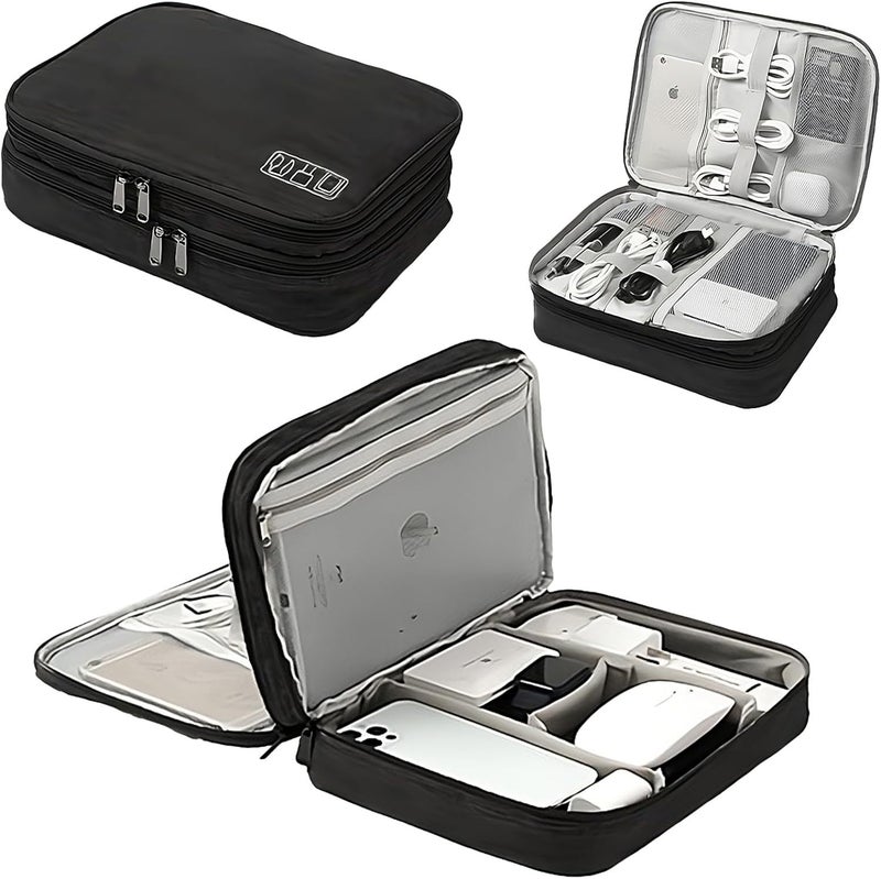 3-Layer Cable Organizer Pouch Travel Essential Large Capacity - Image 4