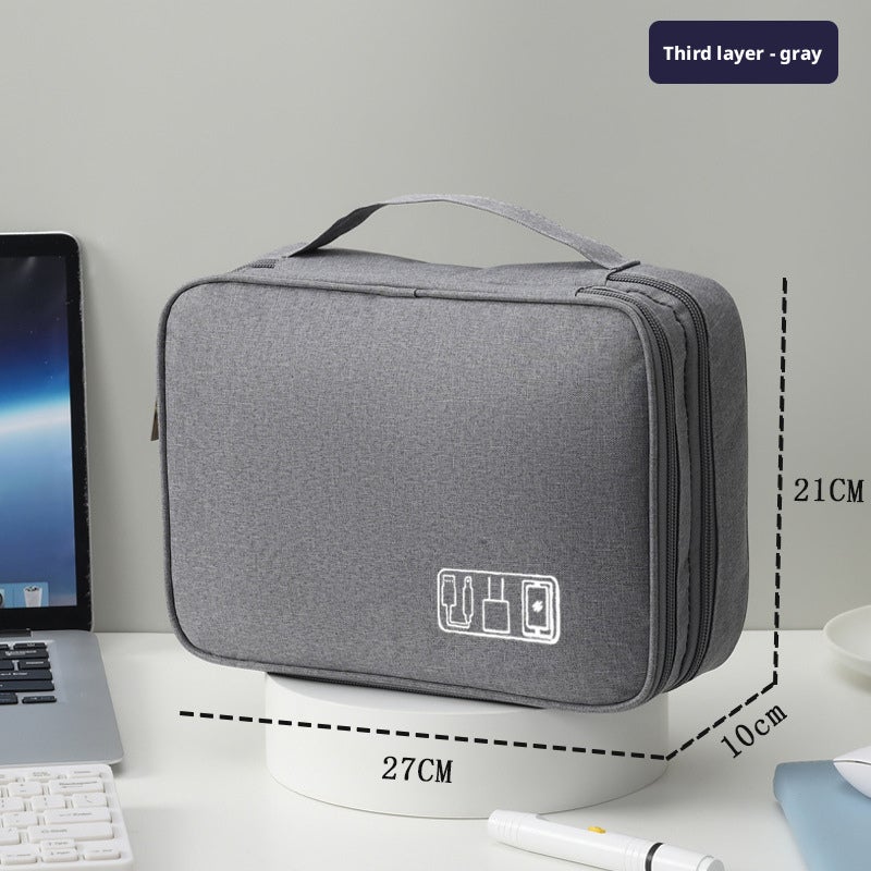 3-Layer Cable Organizer Pouch Travel Essential Large Capacity - Image 2