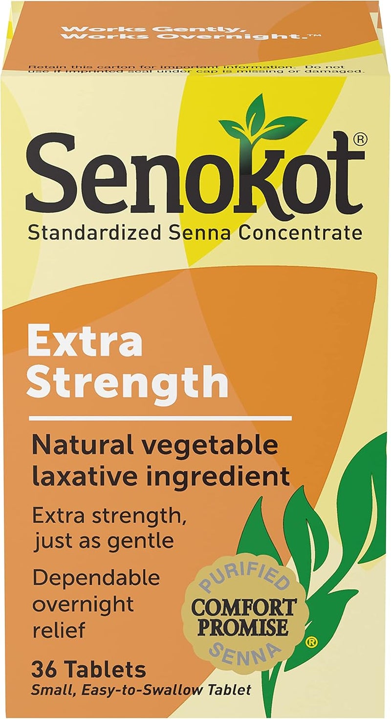 Senokot Regular Strength Natural Vegetable Laxative Ingredient100 Count  Extra Strength Natural Vegetable Laxative for Gentle Overnight Relief Occasional Constipation 36 Count - Image 5