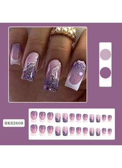 BKS2608 Flash Taro Purple French Nail