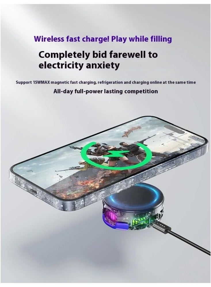 Lisen Magnetic Gaming Mobile Phone Cooler, Magnetic Ice Cooling Fan for Smartphones, Perfect for PUBG Fingers and Extended Gaming Sessions - Image 3