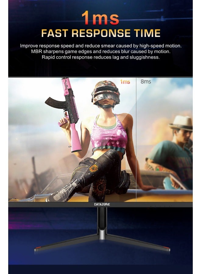 Datazone 27" inch, FHD (1920x1080) 165HZ, IPS Gaming Monitor, 1ms GTG Response Time, Console Compatible (PS5-XBOX) With Built-in Speakers Black - Image 4