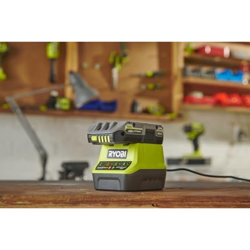 RB1820C 18V One+ 1 x 2.0Ah Battery and 2.0A Charger Kit for Ryobi Power Tools Home and Workshop Use Green Includes Battery and Fast Charger - Image 2