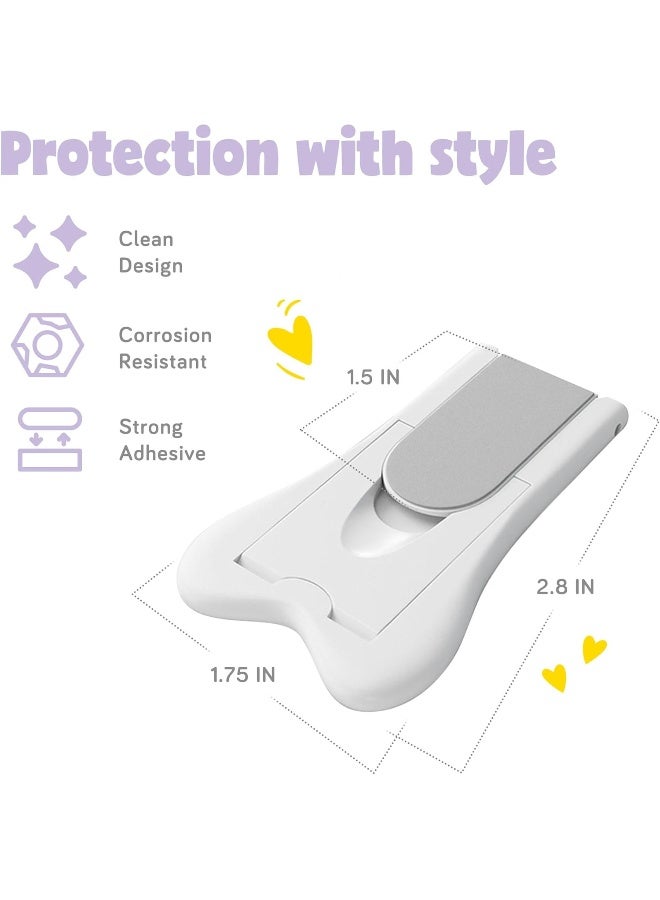 Ashtonbee Child Safety Locks for Cabinets and Drawers, Sliding Door Lock, Easy-to-Install Cabinet Locks for Babies, Baby Cabinet Safety Latches, Set of 4, White - Image 5