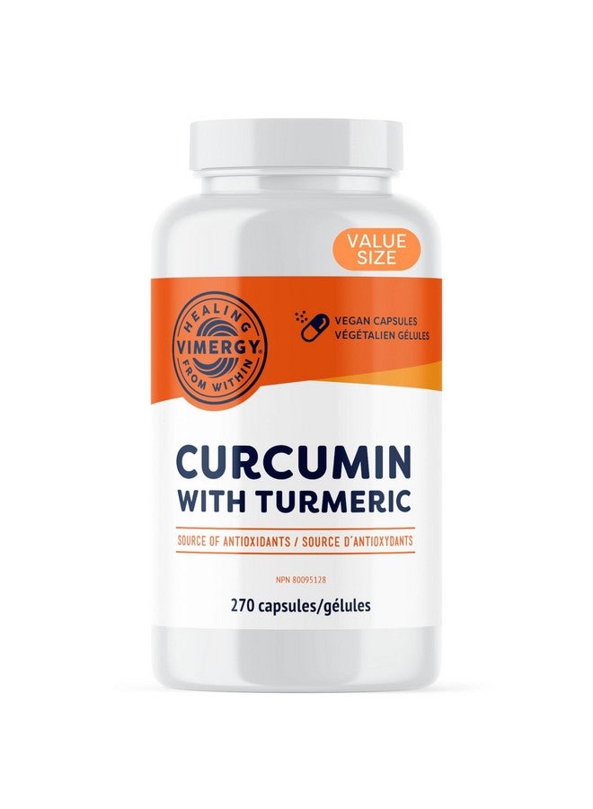 Vimergy كبسولات فيمرجي الكركم مع الكركمين - تعزز صحة العظام والحركة* - تدعم الذاكرة ووظائف الدماغ* - كوشير، نباتي وخالي من الغلوتين - (270 حبة) - Image 1
