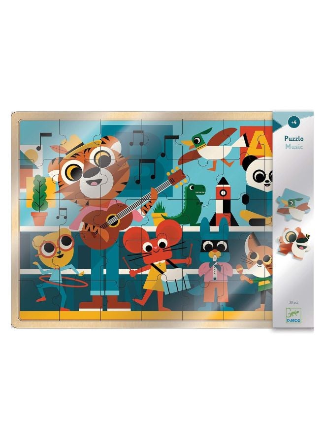 DJECO Wooden Tray Puzzle - Puzzlo Music - Image 1