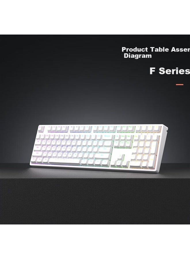 Ikbc Mechanical Keyboard, 108 Keys, Cherry Keyboard, Gaming Keyboard, Office Keyboard, Jd Self-Operated Wired Keyboard, Blue Switch Mechanical Keyboard, Gaming-Specific F108 White - Image 5