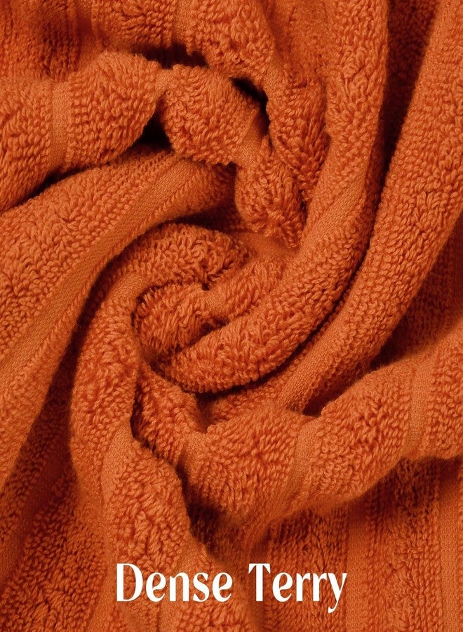 Jacquotha Orange Hand Towels Set of 2 - Ribbed Bathroom Towels Fall Decor, Daily Use & Autumn Gatherings, 13x29 Inches - Image 5