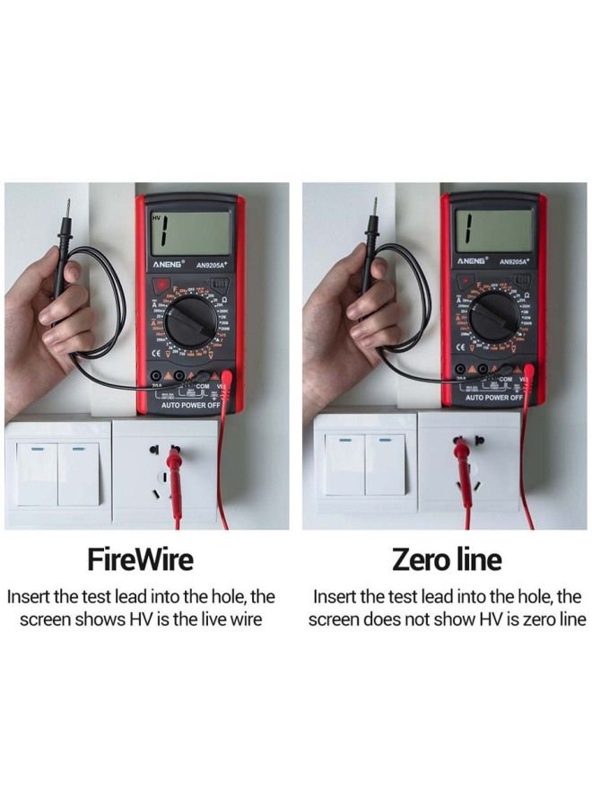 NIBEMINENT Digital Multimeter With LCD Display Grey/Red 90x182.5x35.4mm - Image 5