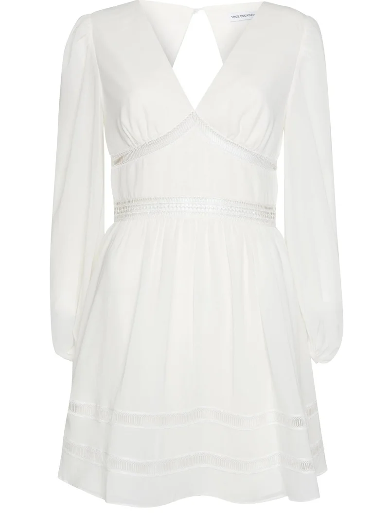 True Decadence Off White Mini Skater Dress