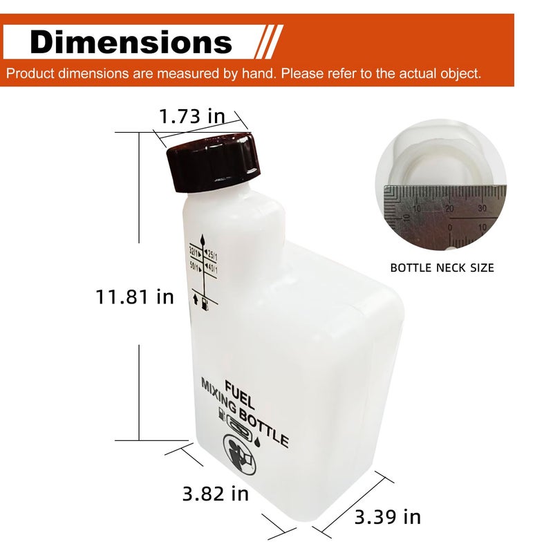 sanbaiyi 2 Stroke gas Petrol Fuel oil Mixing Bottle, 1L, Gasoline Chainsaw Trimmer 32:1/50:1/40:1/25:1 - Image 3